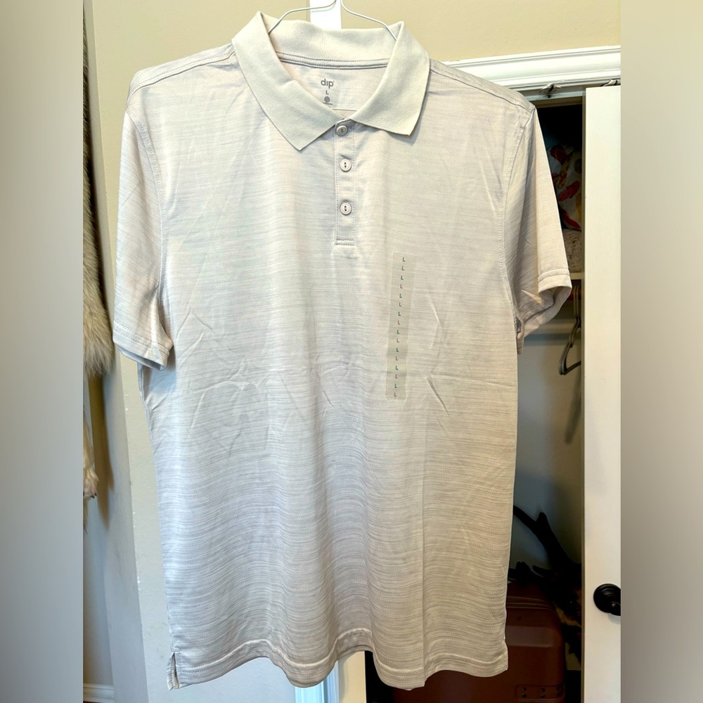 Silver Men’s Large DIP Active Polo